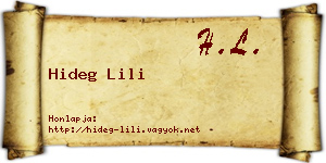 Hideg Lili névjegykártya
